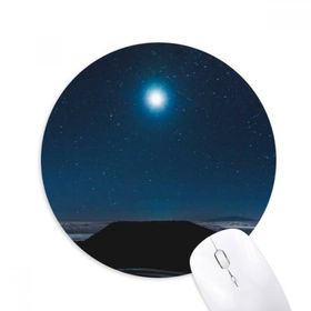 Dıythinker Ay Gece Gökyüzü Baskılı Yuvarlak Kaymaz Kauçuk Mouse Pad