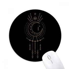 Dıythinker Ay Uzaylı Totem Desenli Geometri Baskılı Yuvarlak Kaymaz Kauçuk Mouse Pad