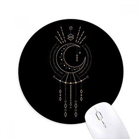 Dıythinker Ay Uzaylı Totem Desenli Geometri Baskılı Yuvarlak Kaymaz Kauçuk Mouse Pad