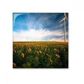 Dıythinker Ayçiçeği Bulutlar Mavi Gökyüzü Seramik 10x10 cm Seramik Karo