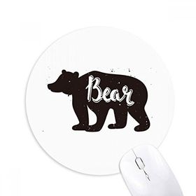 Dıythinker Ayı Siyah ve Beyaz Hayvan Baskılı Yuvarlak Kaymaz Kauçuk Mouse Pad