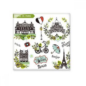 Dıythinker Bahar Eyfel Paris Fransa Grafiti Seramik 10x10 cm Seramik Karo