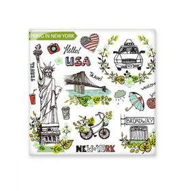 Dıythinker Bahar Özgürlüğü New York Amerika Grafiti Seramik 10x10 cm Seramik Karo