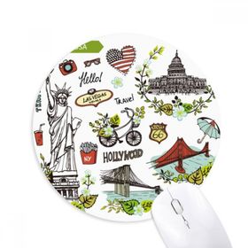 Dıythinker Bahar Özgürlük Beyaz Ev ABD Grafiti Baskılı Yuvarlak Kaymaz Kauçuk Mouse Pad