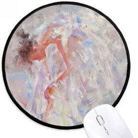 Dıythinker Bale Kız XJJ Yağlıboya Yuvarlak Kaymaz Mouse Pad