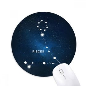 Dıythinker Balık Burcu Baskılı Yuvarlak Kaymaz Kauçuk Mouse Pad