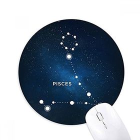 Dıythinker Balık Burcu Baskılı Yuvarlak Kaymaz Kauçuk Mouse Pad