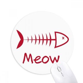 Dıythinker Balık Kemik Miyav Hayvan Baskılı Yuvarlak Kaymaz Kauçuk Mouse Pad