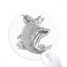 Dıythinker Balık Yüzme Hızlı Umut Şans Baskılı Yuvarlak Kaymaz Kauçuk Mouse Pad