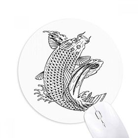 Dıythinker Balık Yüzme Hızlı Umut Şans Baskılı Yuvarlak Kaymaz Kauçuk Mouse Pad