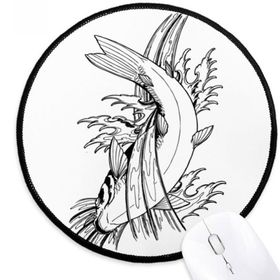 Dıythinker Balık Yüzme Satified Deniz Seaw Yuvarlak Kaymaz Mouse Pad