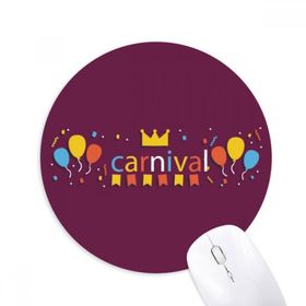 Dıythinker Balloon Crown Happy Carnival of Venice Baskılı Yuvarlak Kaymaz Kauçuk Mouse Pad