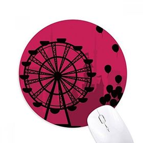Dıythinker Balon Dönme Dolap Eğlence Parkı Baskılı Yuvarlak Kaymaz Kauçuk Mouse Pad