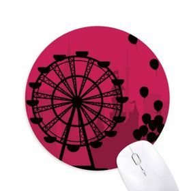 Dıythinker Balon Dönme Dolap Eğlence Parkı Baskılı Yuvarlak Kaymaz Kauçuk Mouse Pad