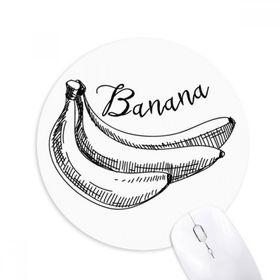 Dıythinker Banana Meyve Çizgisi Çizim Çizimi Baskılı Yuvarlak Kaymaz Kauçuk Mouse Pad