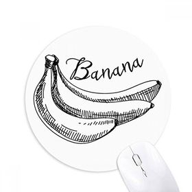 Dıythinker Banana Meyve Çizgisi Çizim Çizimi Baskılı Yuvarlak Kaymaz Kauçuk Mouse Pad
