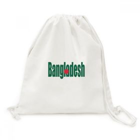 Dıythinker Bangladeş Ülke Bayrağı İsim Kanvas İpli Sırt Çantası