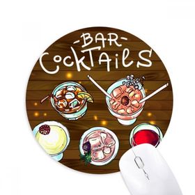 Dıythinker Bar Kokteyller Bira Kırmızı Şarap Baskılı Yuvarlak Kaymaz Kauçuk Mouse Pad