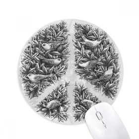 Dıythinker Barış Sembolü Savaş Önleyici Desen Baskılı Yuvarlak Kaymaz Kauçuk Mouse Pad