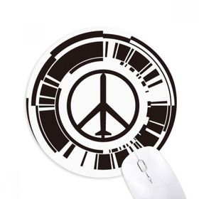 Dıythinker Barış Sembolü Uçak Savaş Önleyici Tasarım Desen Baskılı Yuvarlak Kaymaz Kauçuk Mouse Pad