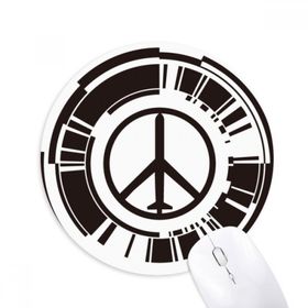 Dıythinker Barış Sembolü Uçak Savaş Önleyici Tasarım Desen Baskılı Yuvarlak Kaymaz Kauçuk Mouse Pad