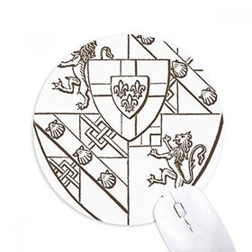 Dıythinker Barok Aslan Kabuğu Kalkan İllüstrasyon Desen Baskılı Yuvarlak Kaymaz Kauçuk Mouse Pad