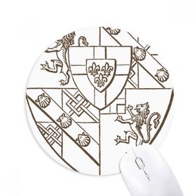 Dıythinker Barok Aslan Kabuğu Kalkan İllüstrasyon Desen Baskılı Yuvarlak Kaymaz Kauçuk Mouse Pad