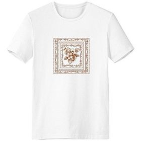 DIYthinker Barok Beyaz Sanat Çiçek Yaprağı Çerçeve Modern İllüstrasyon Desen Bisiklet Yaka Tişört
