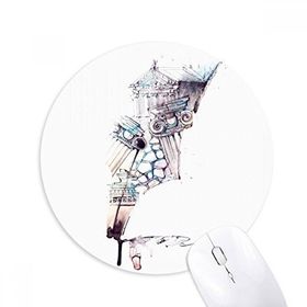 Dıythinker Barok Mimari Bina Suluboya Boyama Baskılı Yuvarlak Kaymaz Kauçuk Mouse Pad