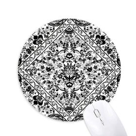 Dıythinker Barok Paralel Tekrarlama İllüstrasyon Desen Baskılı Yuvarlak Kaymaz Kauçuk Mouse Pad