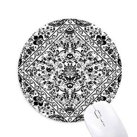 Dıythinker Barok Paralel Tekrarlama İllüstrasyon Desen Baskılı Yuvarlak Kaymaz Kauçuk Mouse Pad