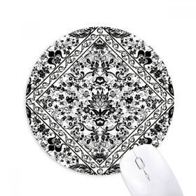 Dıythinker Barok Paralel Tekrarlama İllüstrasyon Desen Baskılı Yuvarlak Kaymaz Kauçuk Mouse Pad