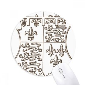 Dıythinker Barok Sanat Siyah Beyaz Aslan Yaprağı Kalkan Baskılı Yuvarlak Kaymaz Kauçuk Mouse Pad