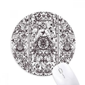 Dıythinker Barok Yaprağı Modern Paralel Tekrarlama Desen Baskılı Yuvarlak Kaymaz Kauçuk Mouse Pad