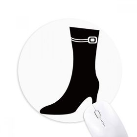 Dıythinker Basit Grafik Yüksek Topuklu Siyah Siluet Baskılı Yuvarlak Kaymaz Kauçuk Mouse Pad