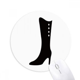 Dıythinker Basit Grafikler Siyah Yüksek Çizme Silüeti Baskılı Yuvarlak Kaymaz Kauçuk Mouse Pad