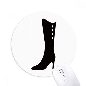 Dıythinker Basit Grafikler Siyah Yüksek Çizme Silüeti Baskılı Yuvarlak Kaymaz Kauçuk Mouse Pad