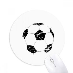 Dıythinker Basit Siyah Futbol Desenli Futbol Baskılı Yuvarlak Kaymaz Kauçuk Mouse Pad