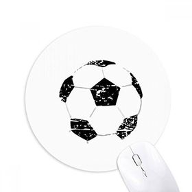 Dıythinker Basit Siyah Futbol Desenli Futbol Baskılı Yuvarlak Kaymaz Kauçuk Mouse Pad