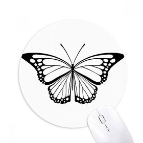 Dıythinker Basit Siyah Kelebek Numune Baskılı Yuvarlak Kaymaz Kauçuk Mouse Pad