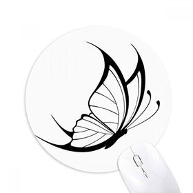 Dıythinker Basit Vintage Uçan Siyah Kelebek Baskılı Yuvarlak Kaymaz Kauçuk Mouse Pad