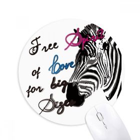 Dıythinker Basit Zebra Resim Mektubu Hayvan Baskılı Yuvarlak Kaymaz Kauçuk Mouse Pad