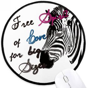 Dıythinker Basit Zebra Resim Mektubu Hayvan Yuvarlak Kaymaz Mouse Pad
