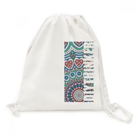 Dıythinker Baskı Tekrarlama Kumaş Mavi Renkli Herat Art Kanvas İpli Sırt Çantası