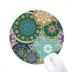 Dıythinker Baskı Tekrarlama Kumaş Renkli Dairesel Sanat Baskılı Yuvarlak Kaymaz Kauçuk Mouse Pad