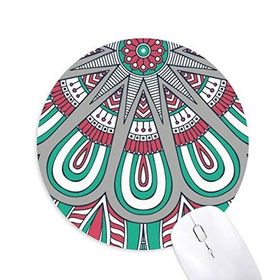 Dıythinker Baskı Tekrarlama Kumaş Renkli Petal Art Baskılı Yuvarlak Kaymaz Kauçuk Mouse Pad