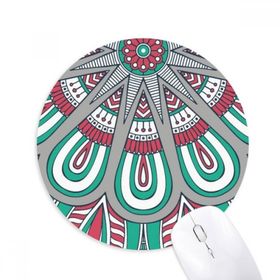 Dıythinker Baskı Tekrarlama Kumaş Renkli Petal Art Baskılı Yuvarlak Kaymaz Kauçuk Mouse Pad