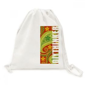 Dıythinker Baskı Tekrarlama Kumaş Renkli Yaprak Sanatı Kanvas İpli Sırt Çantası