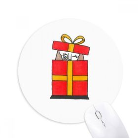 Dıythinker Bastet Noelsi Fiyonk Baskılı Yuvarlak Kaymaz Kauçuk Mouse Pad