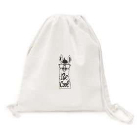 Dıythinker Be Cool Alpaca Siyah Beyaz Alıntı Kanvas İpli Sırt Çantası